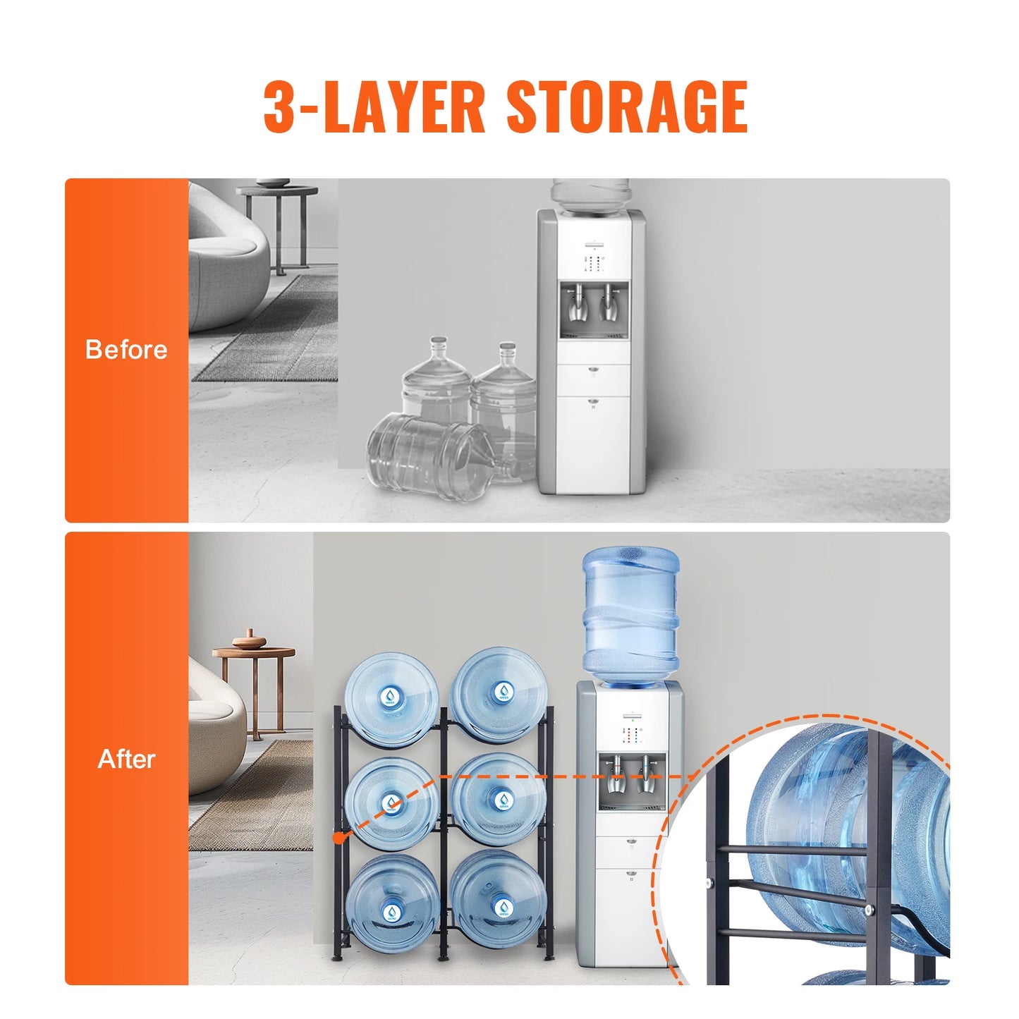 Five Tier Water Jug Holder For Kitchen And Office Home