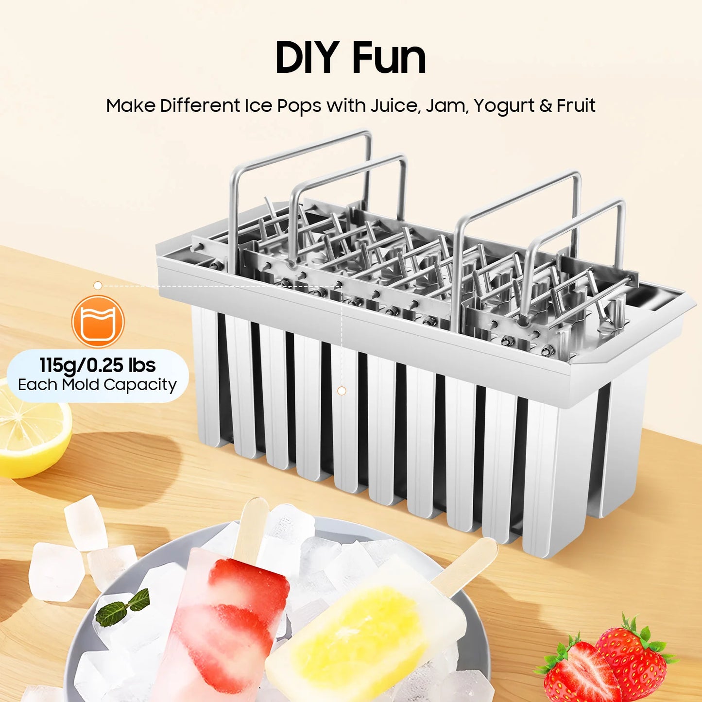 Household Stainless Steel Ice Cream Mold Ice Cube 304 Popsicle Ice Cream Popsicle Mold Popsicle Machine