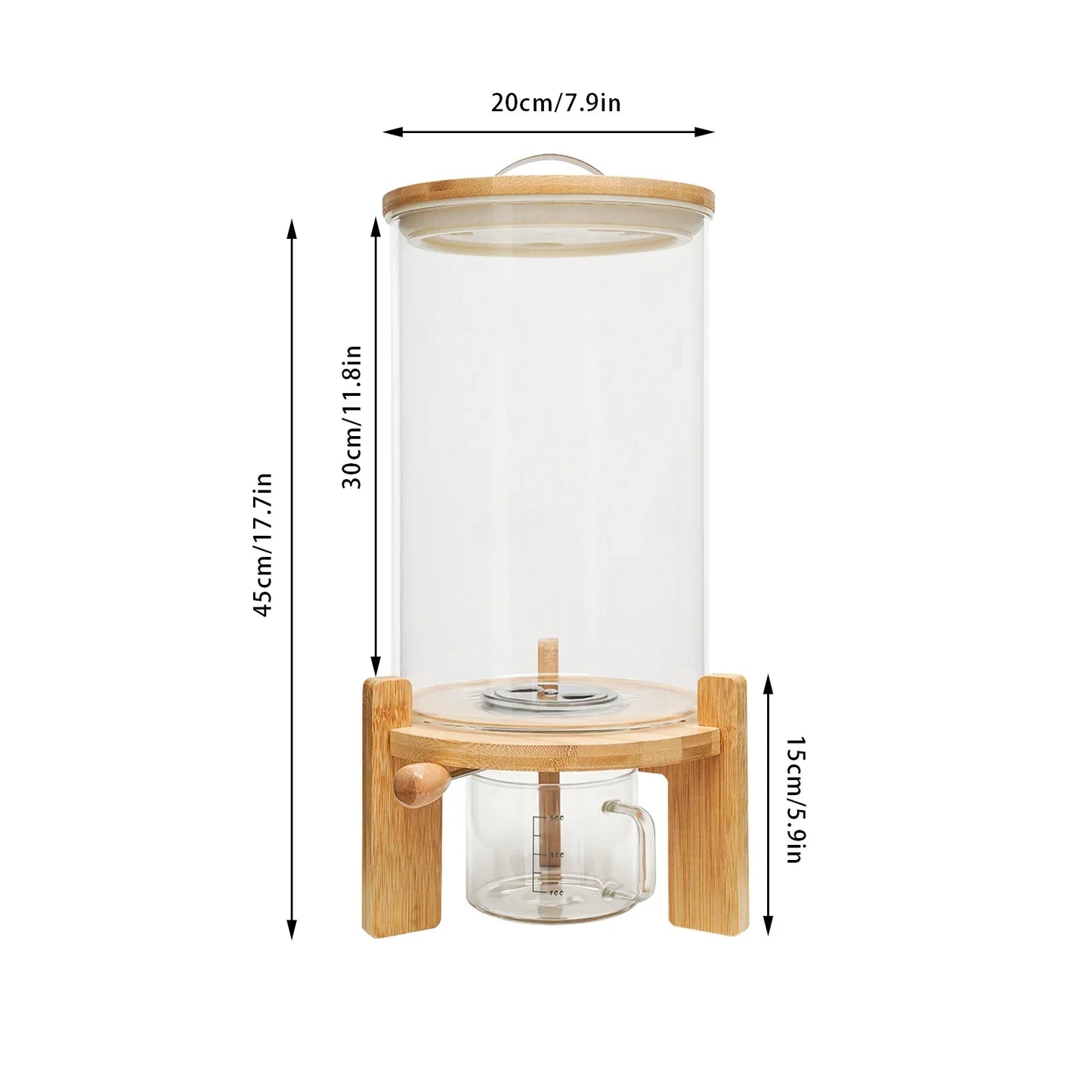 Clear Plastic Cereal Dispenser For Dry Food Storage 5L