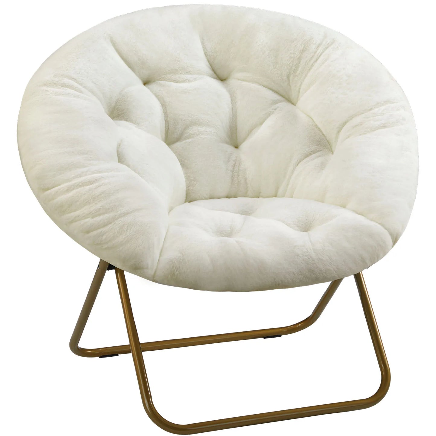 Cozy Foldable Faux Fur Saucer Chair For Living Room Comfort