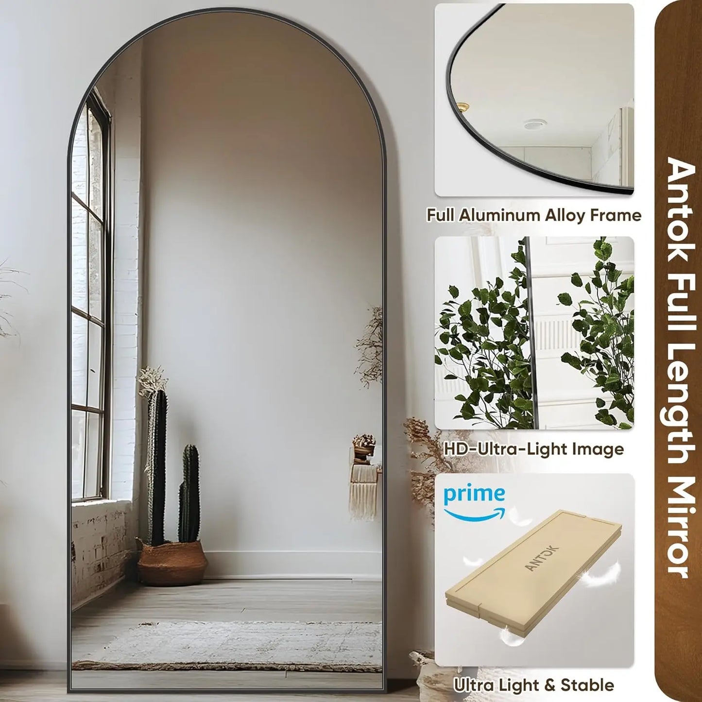 Oversized Full Length Floor Mirror With Stand For Bedroom