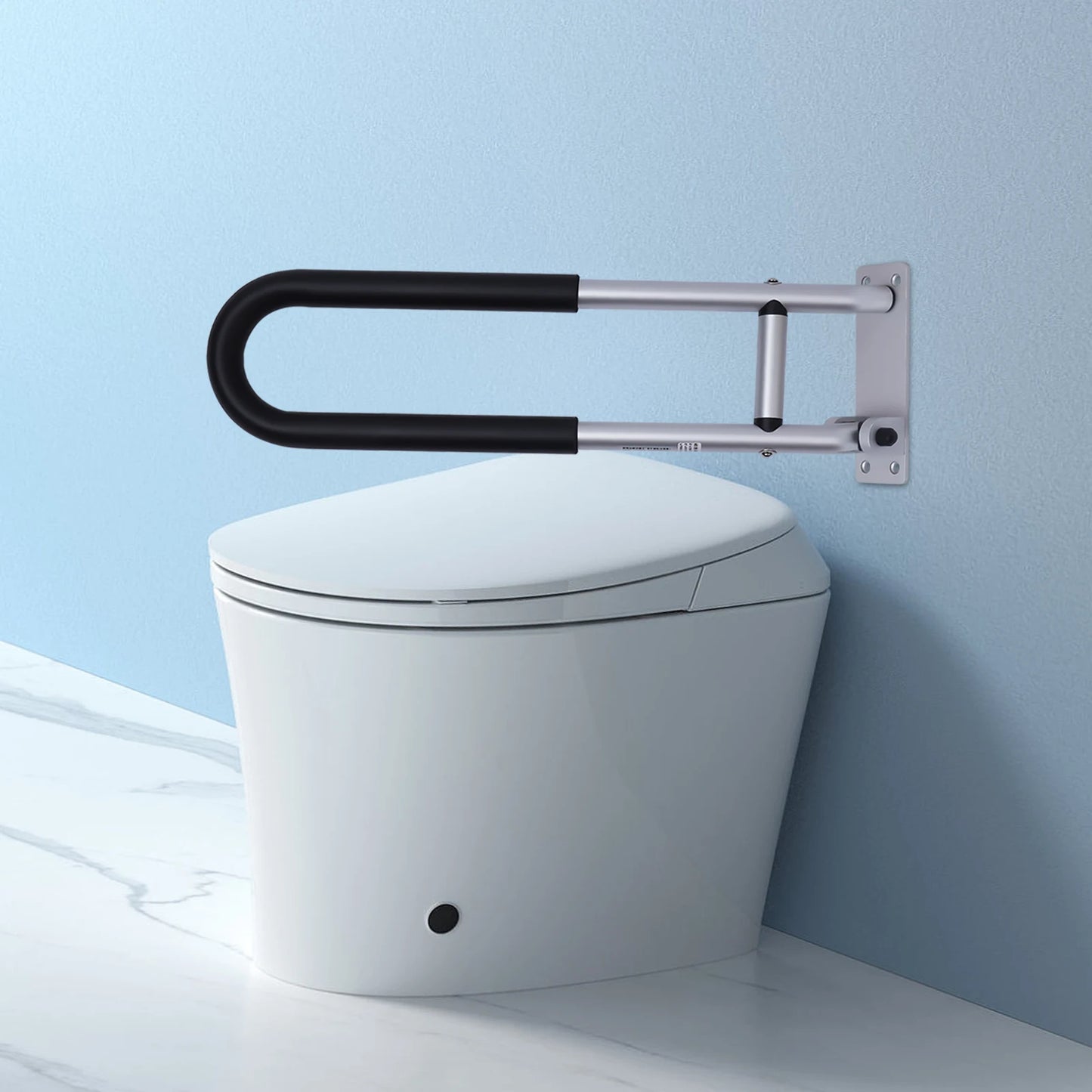 Toilet Grab Bar Wall Mounted Non Slip Aluminum Safety Rail