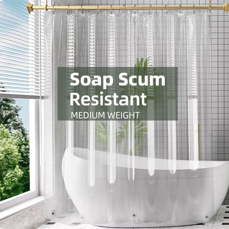 Extra Long Waterproof Shower Curtain Liner with Rustproof Grommets