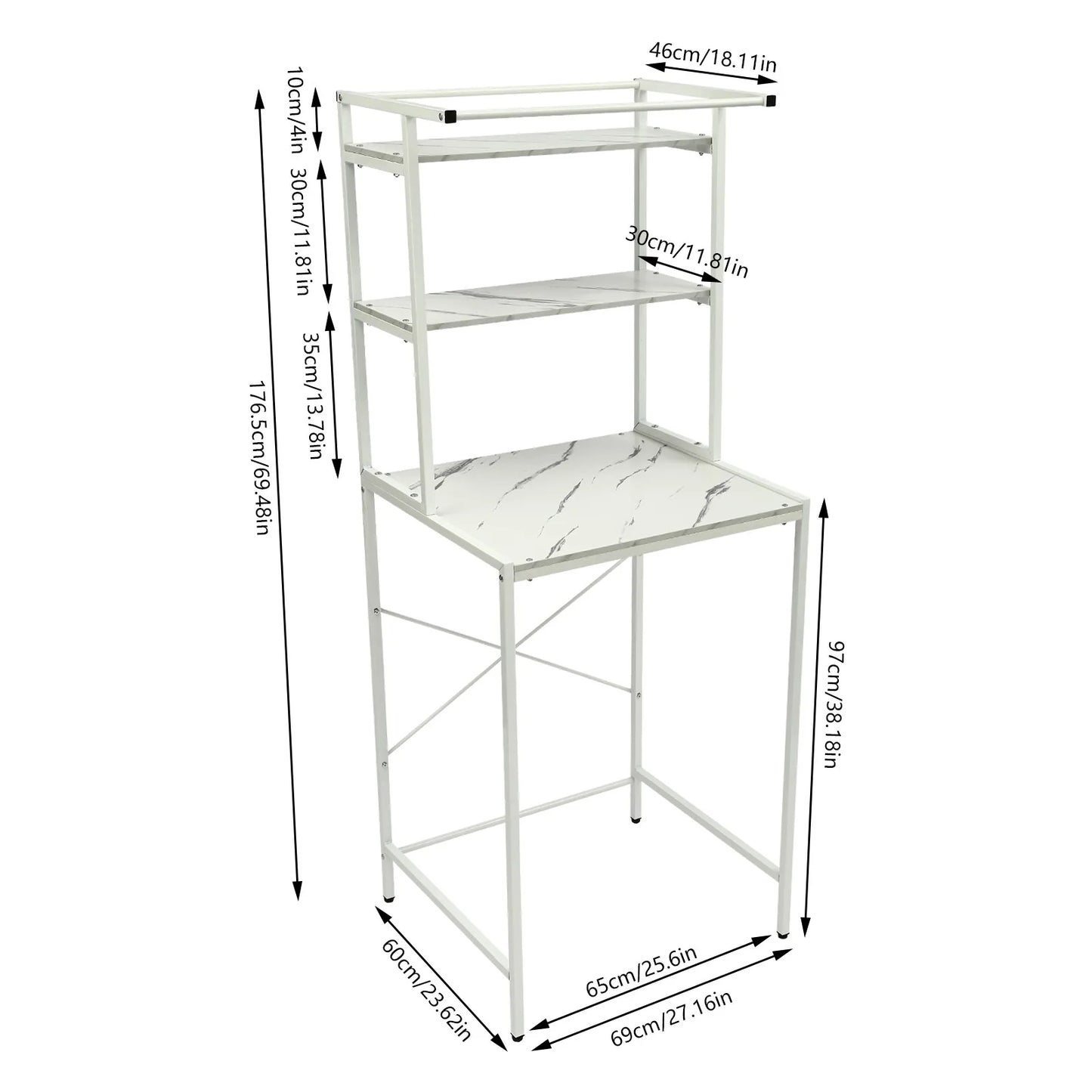 Over Washer Dryer Storage Shelf 3 Tier Organizer For Towels
