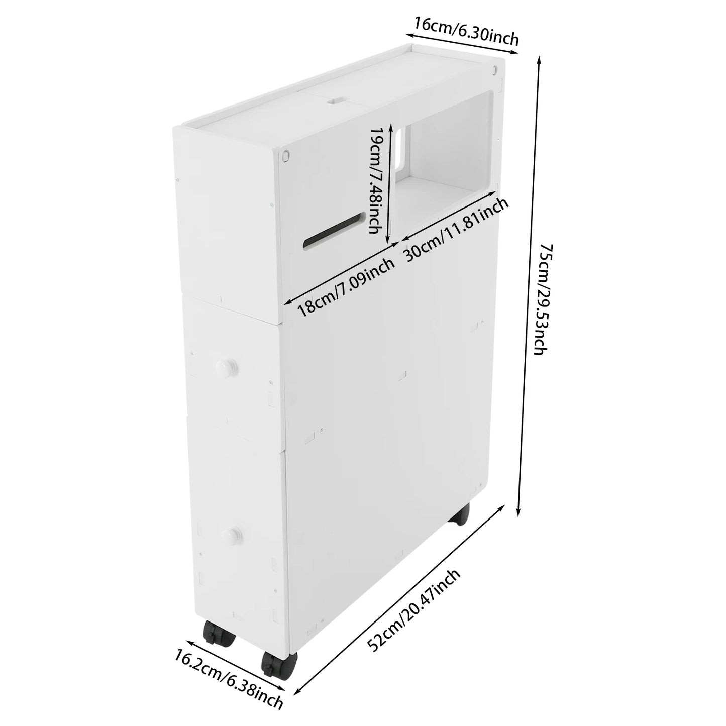 White Storage Cabinet For Bathroom With Drawers Shelves