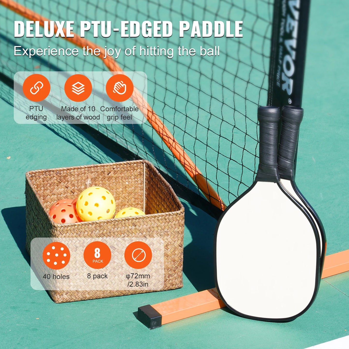 Portable Pickleball Net System 22Ft Full Court Pro Plus