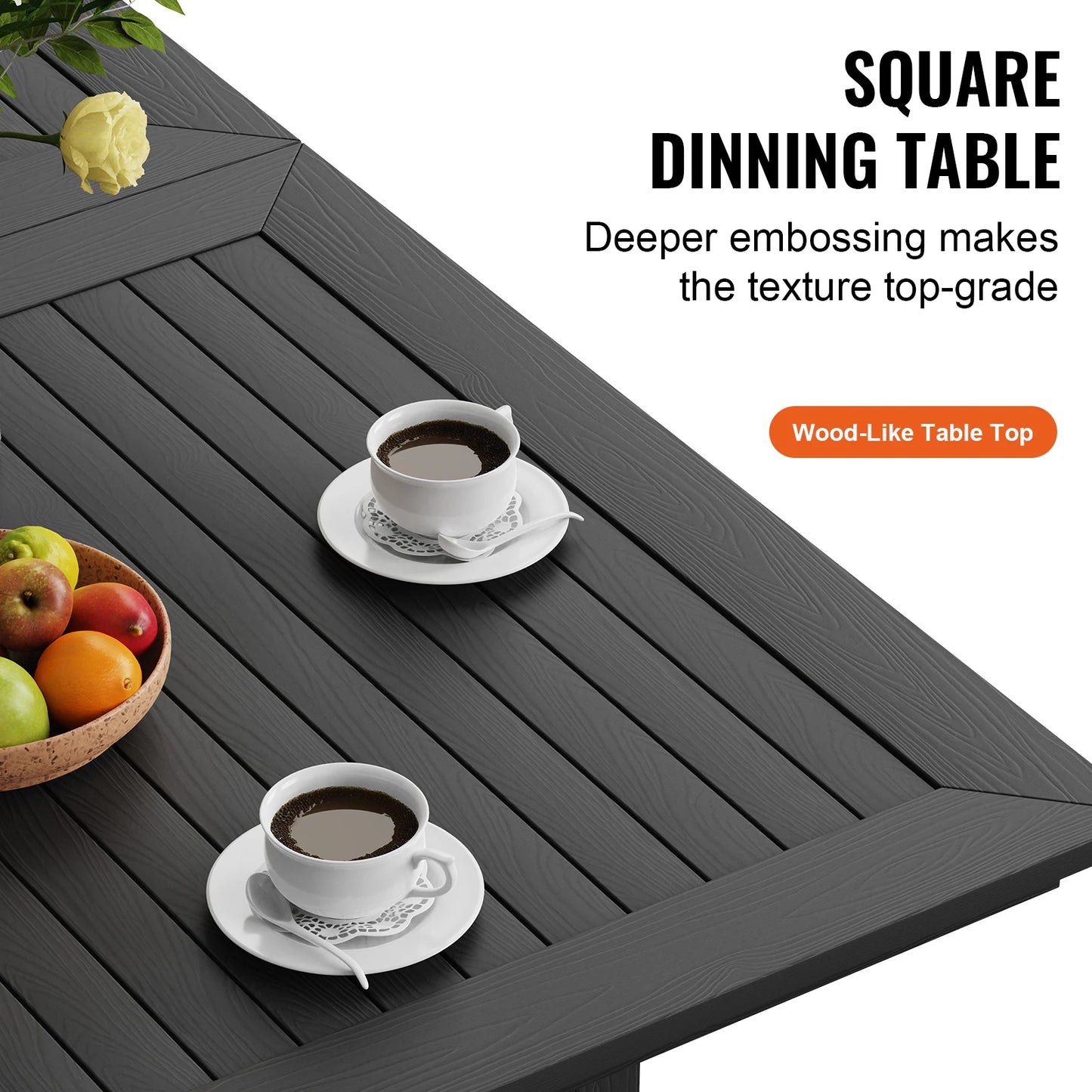 All Weather Patio Dining Set With Rectangle Table And Chairs