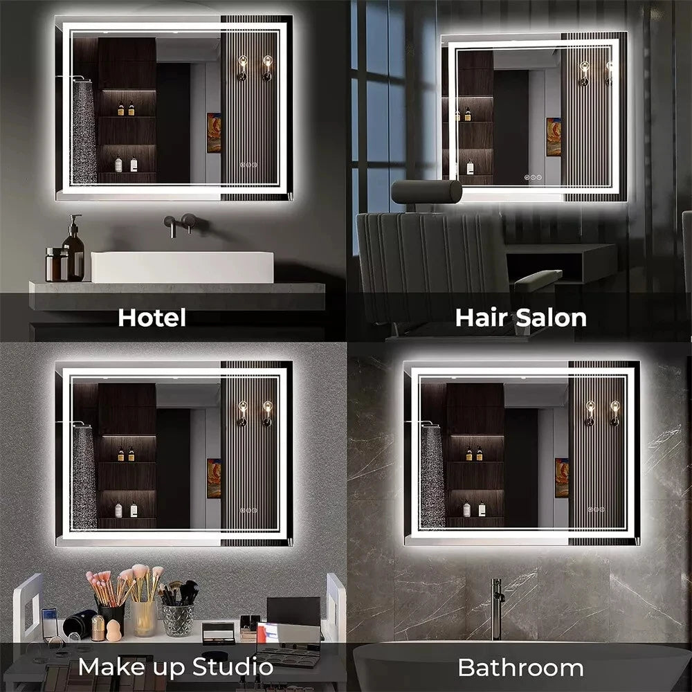 Led Bathroom Mirror With Backlit Dimmable Vanity Anti Fog