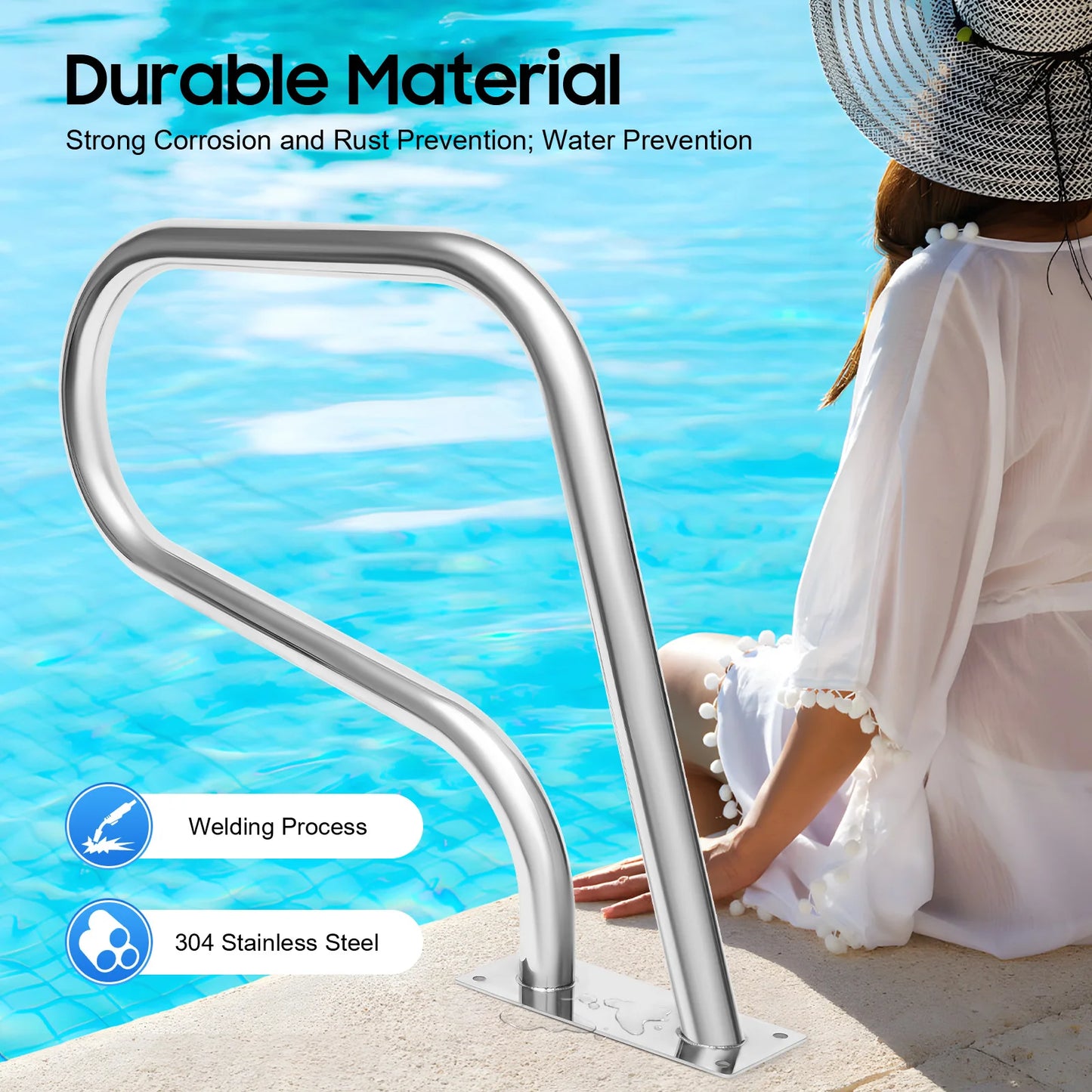 Stainless Steel Bathroom Grab Bars With Anti Slip Cover