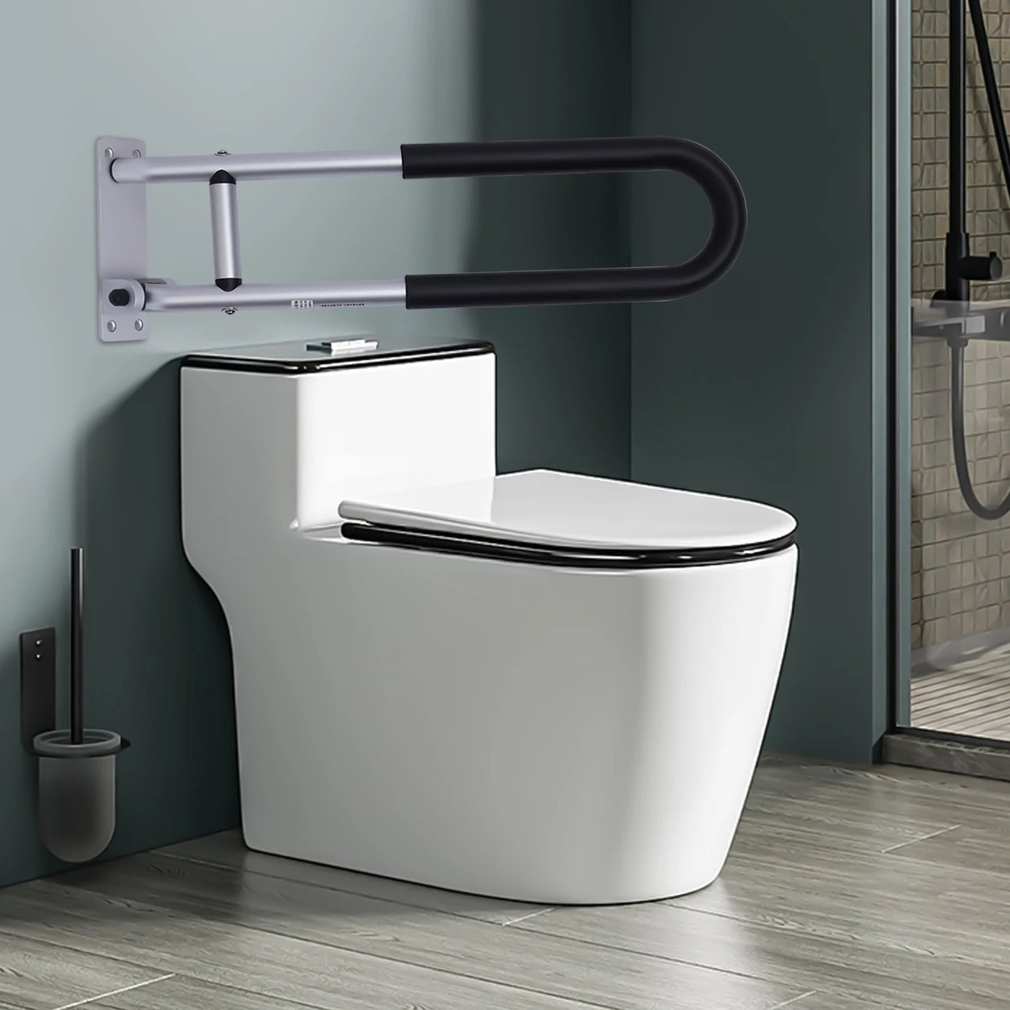Toilet Grab Bar Wall Mounted Non Slip Aluminum Safety Rail