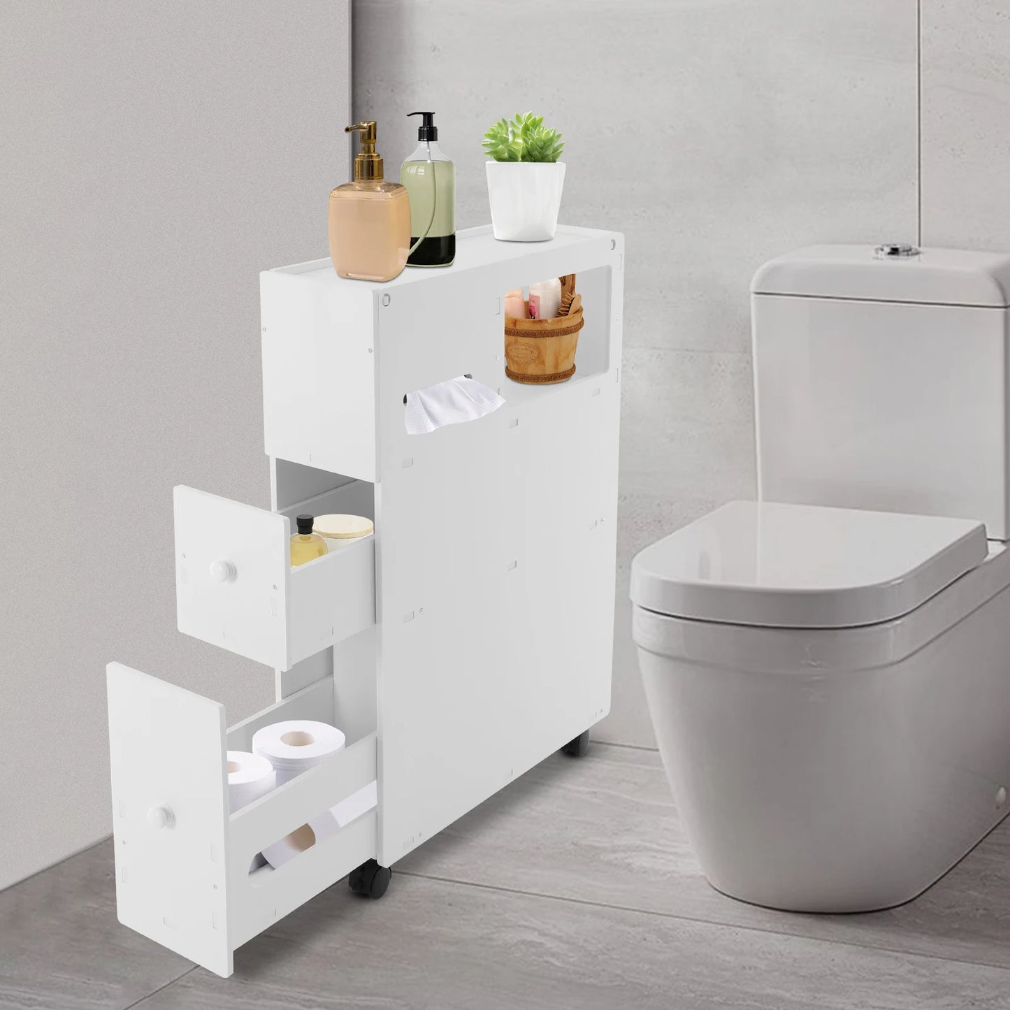 Bathroom Storage Cabinet Narrow Floor Cabinet With Drawers