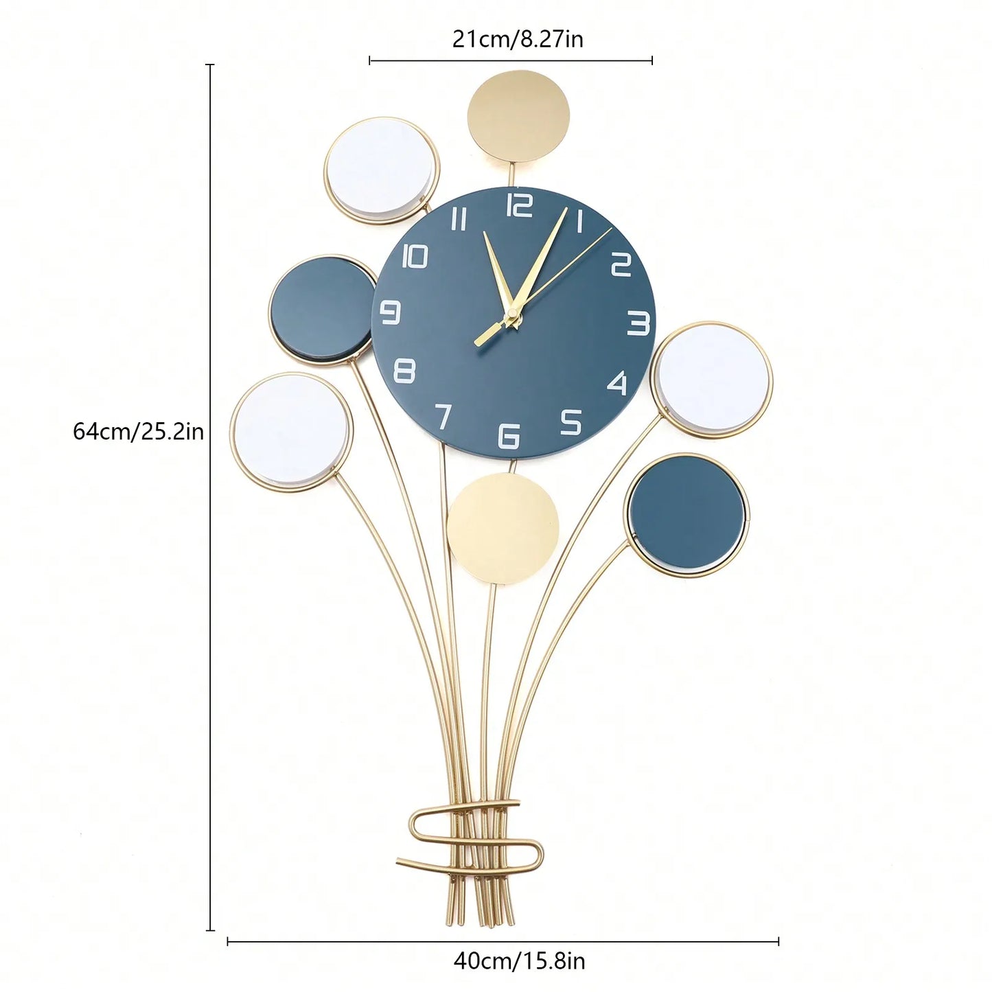 Silent Battery Operated Wall Clock Without Drilling