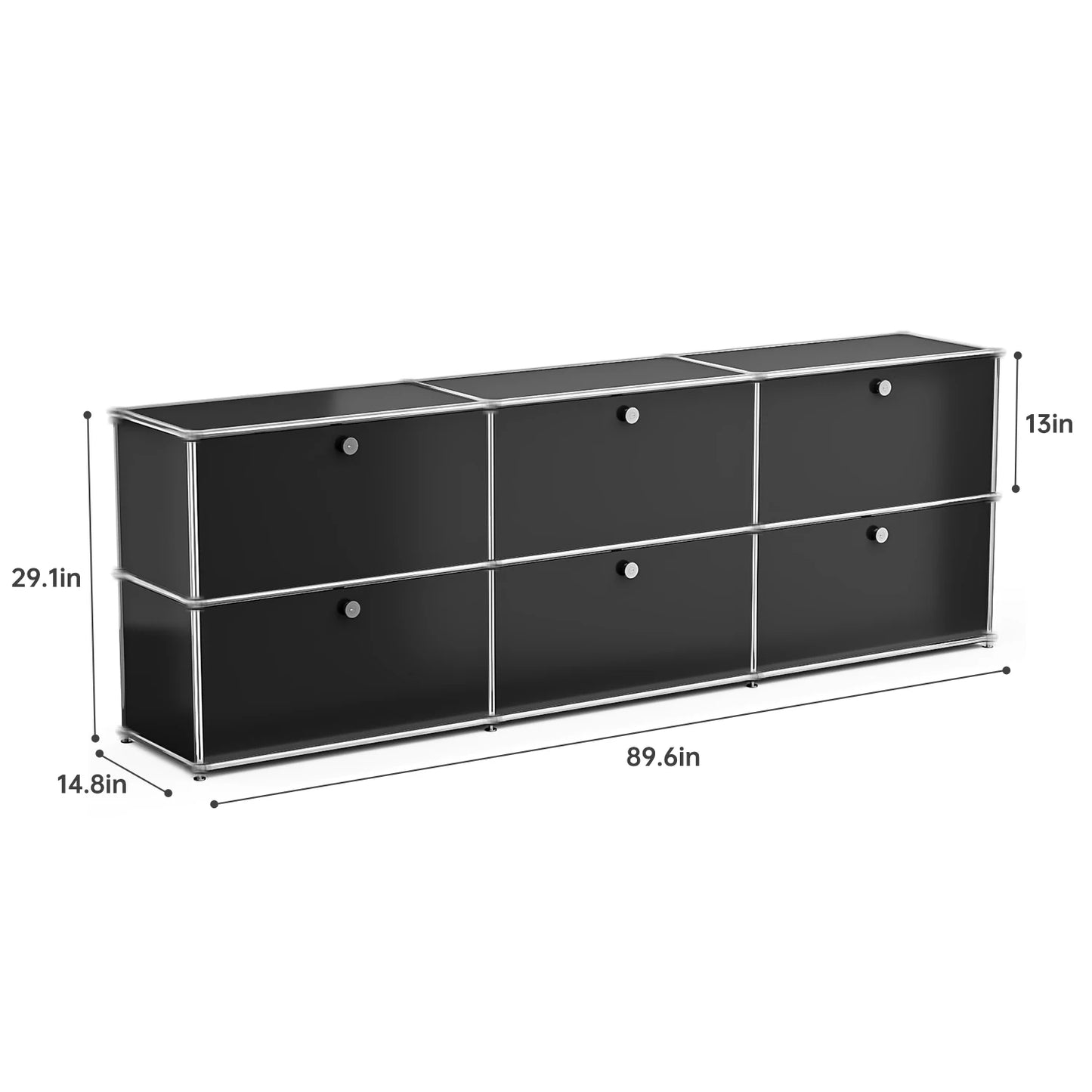 Storage Cabinet Storage Shelf Stainless Steel Metal Board Living Room Cabinet Sideboard Cabinet Modular Furniture-No Keys