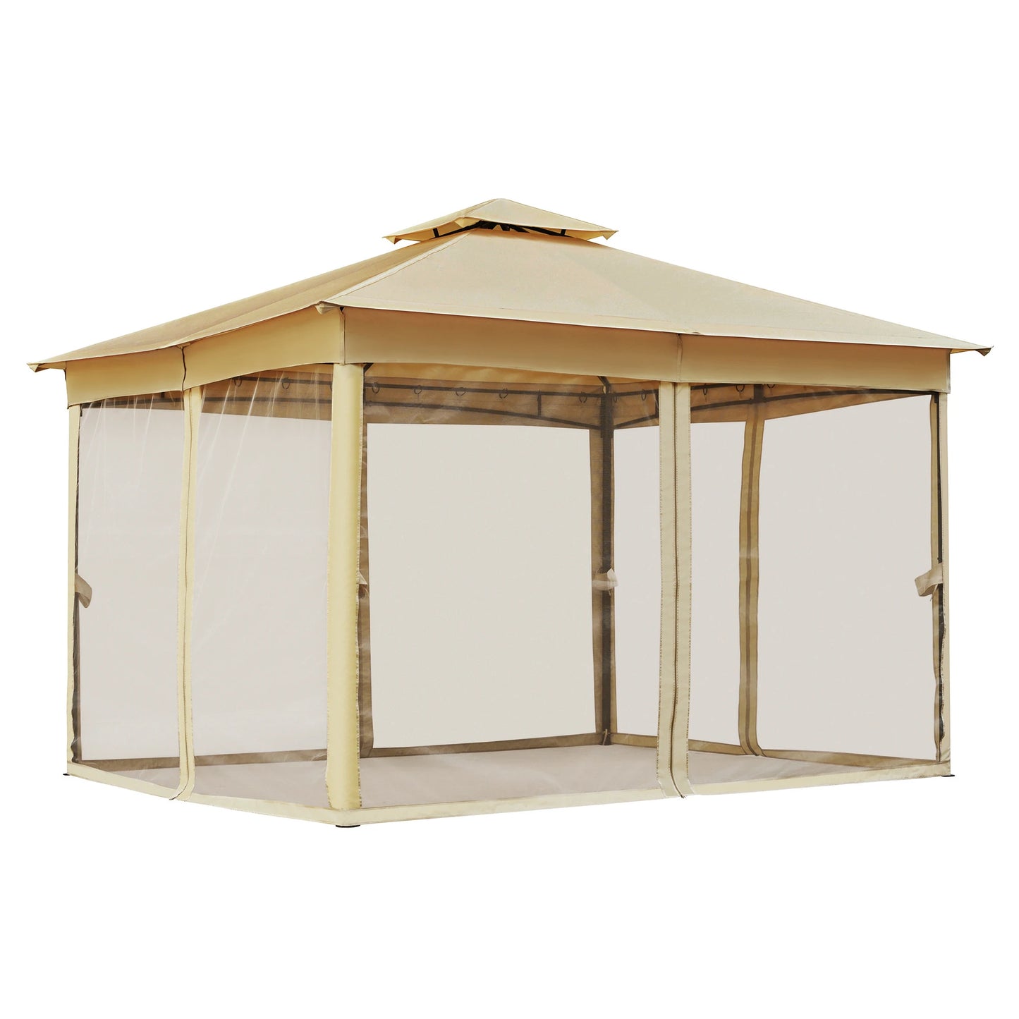 Durable Steel Frame Patio Gazebo With Sun Shade Top
