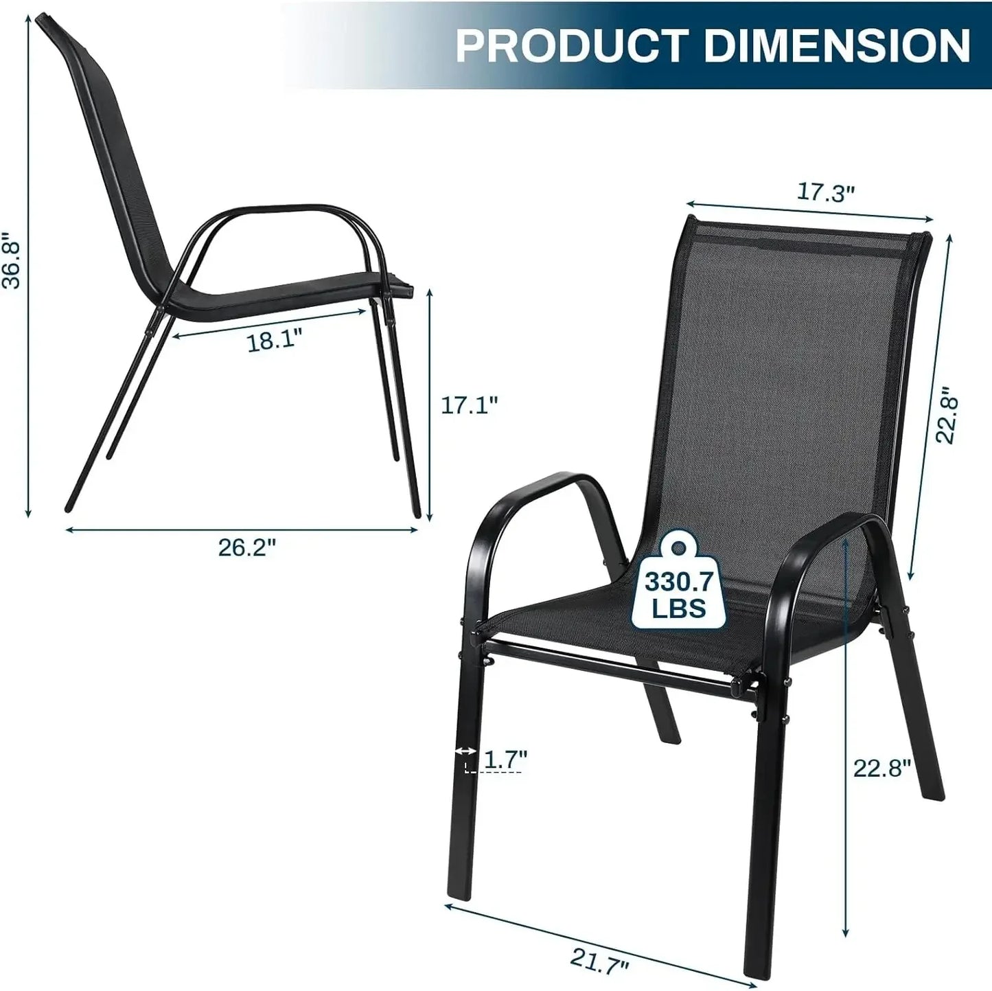 Patio Chairs Set Of 6 Outdoor Stackable All Weather