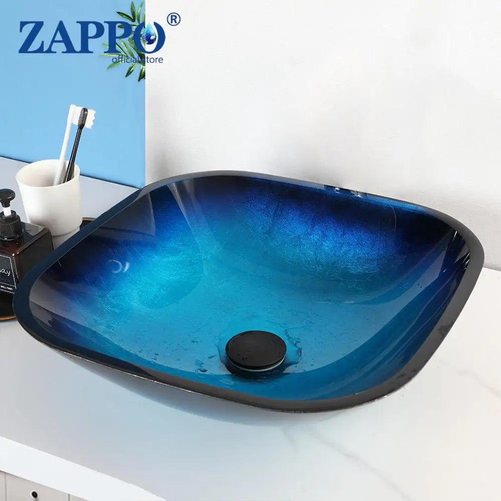 Durable Tempered Glass Vessel Sink With Waterfall Faucet