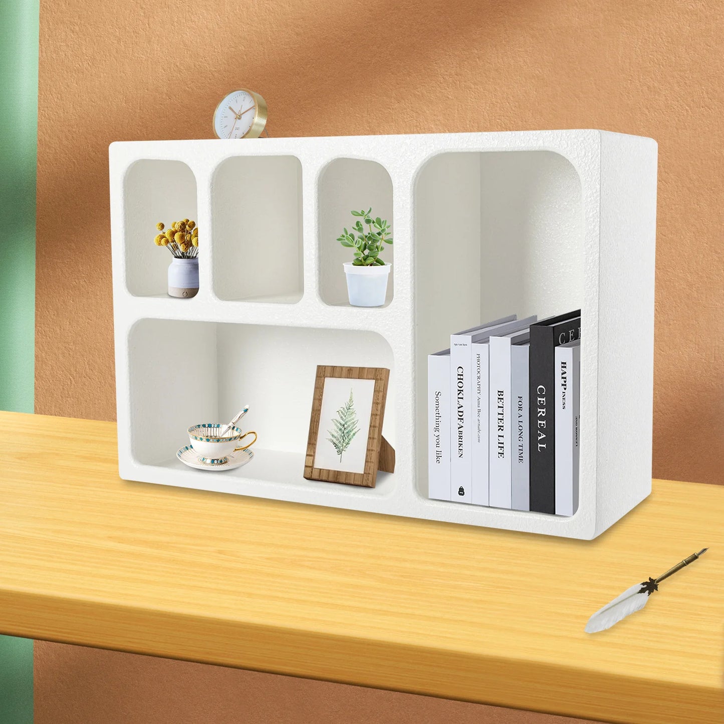 Modern White Wall Cabinet Space Saving Storage Organizer