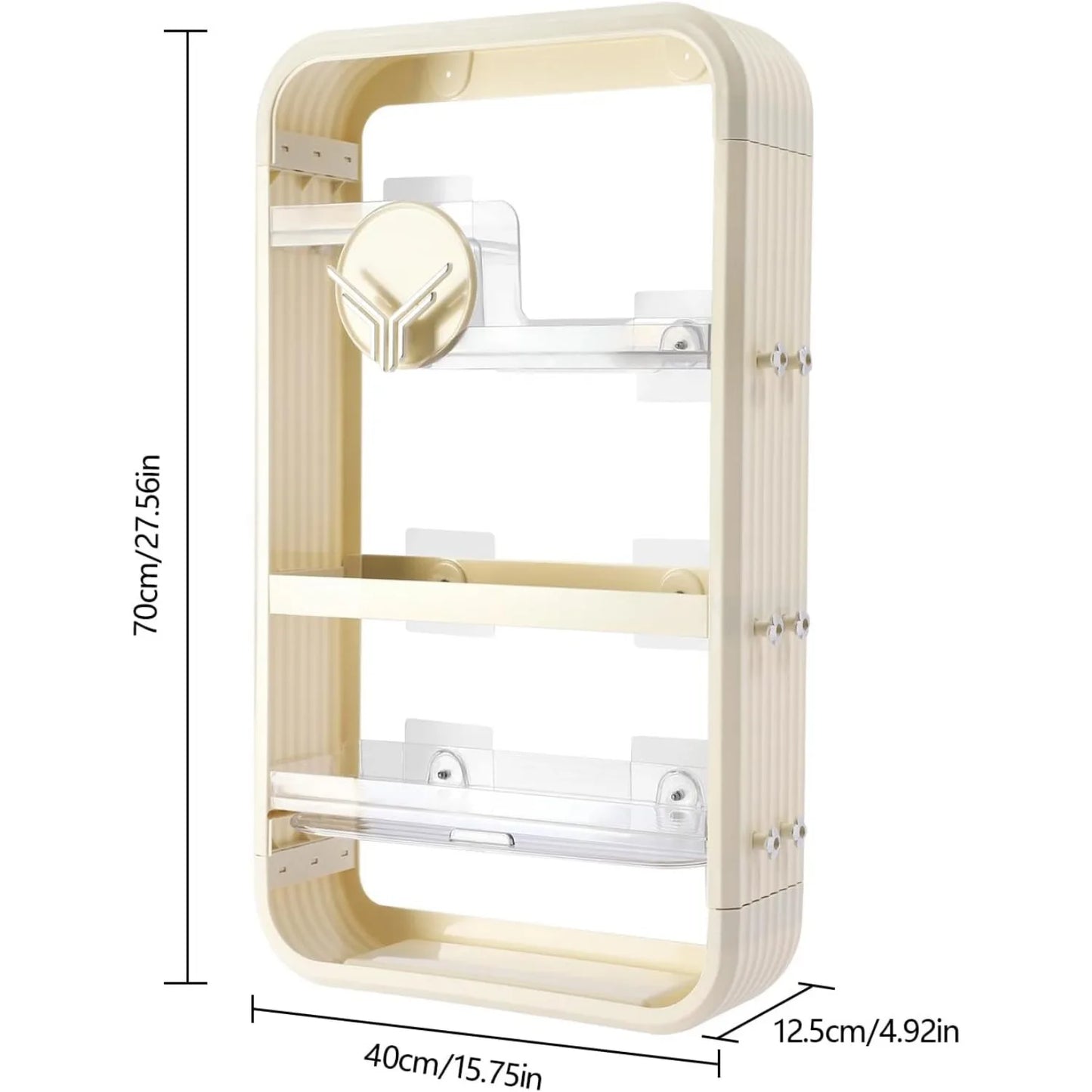 Wall Mount Makeup Organizer With Four Tiers No Drilling