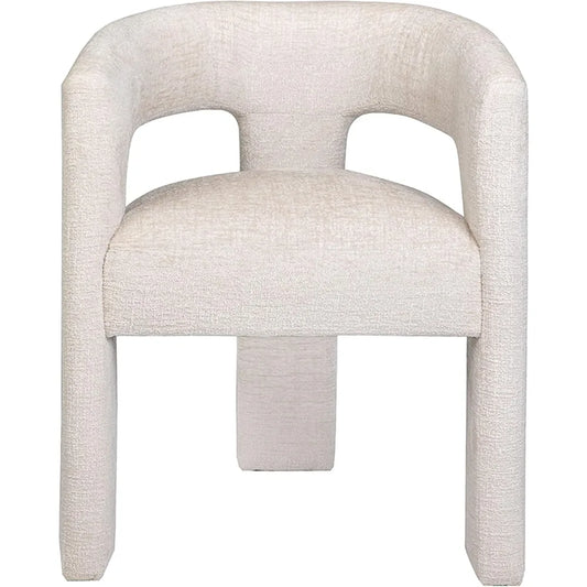 Modern Jacquard Fabric Dining Armchair with Sculpted Design