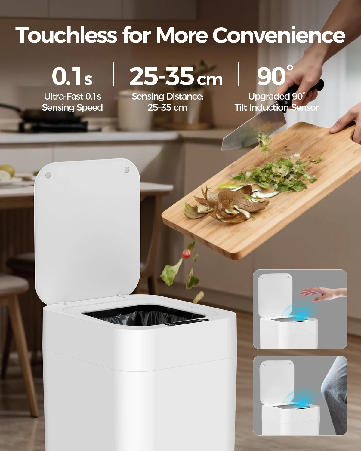 20L Touchless Trash Can With Motion Sensor And Self Sealing