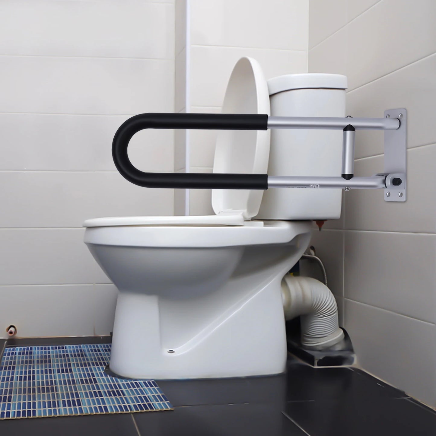 Toilet Grab Bar Wall Mounted Non Slip Aluminum Safety Rail