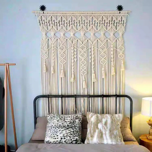 Premium Luxurious Handwoven Macrame Wall Hanging Tapestry Boho Backdrop Curtains