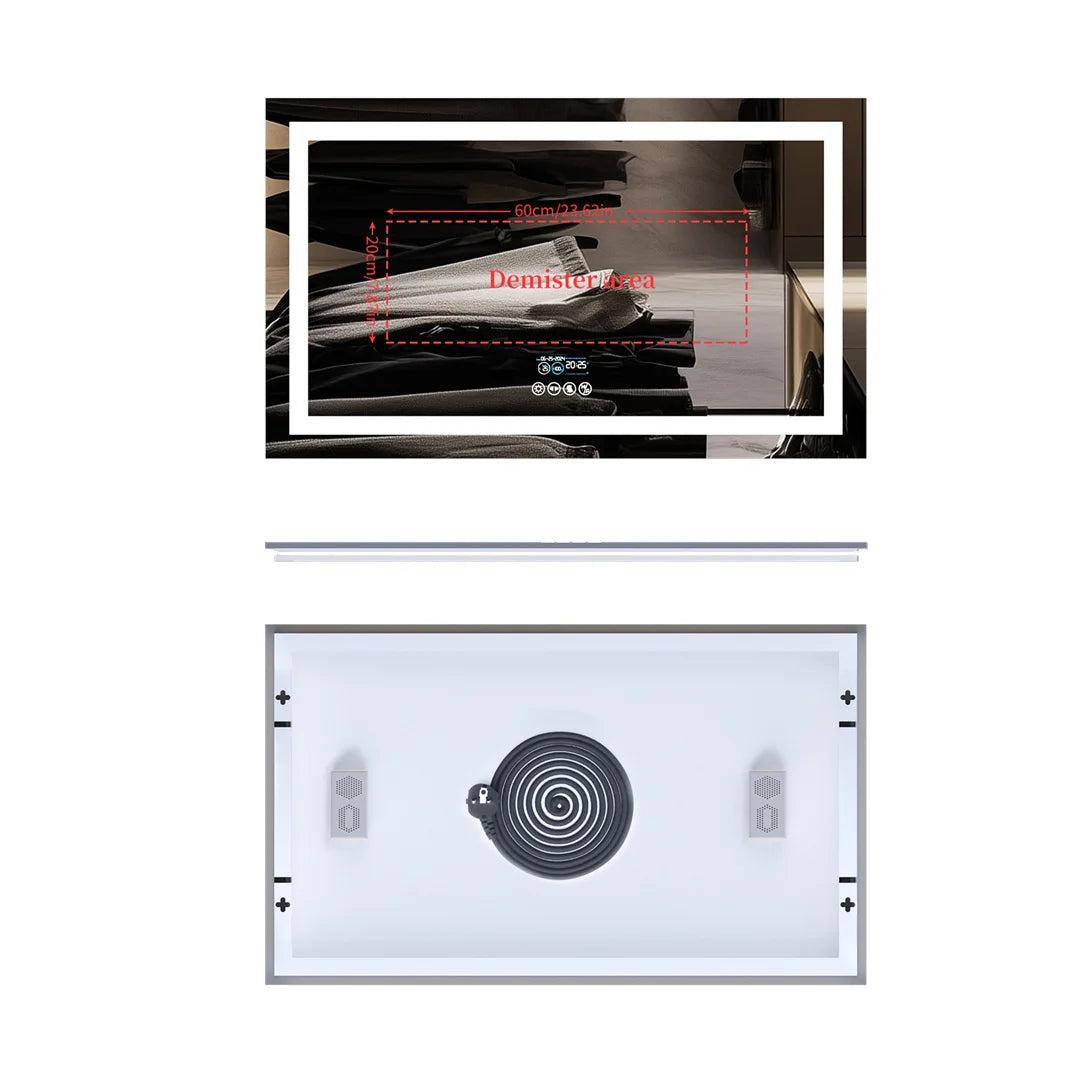Illuminated Bluetooth Bathroom Vanity Mirror With Anti Fog LED Lighting