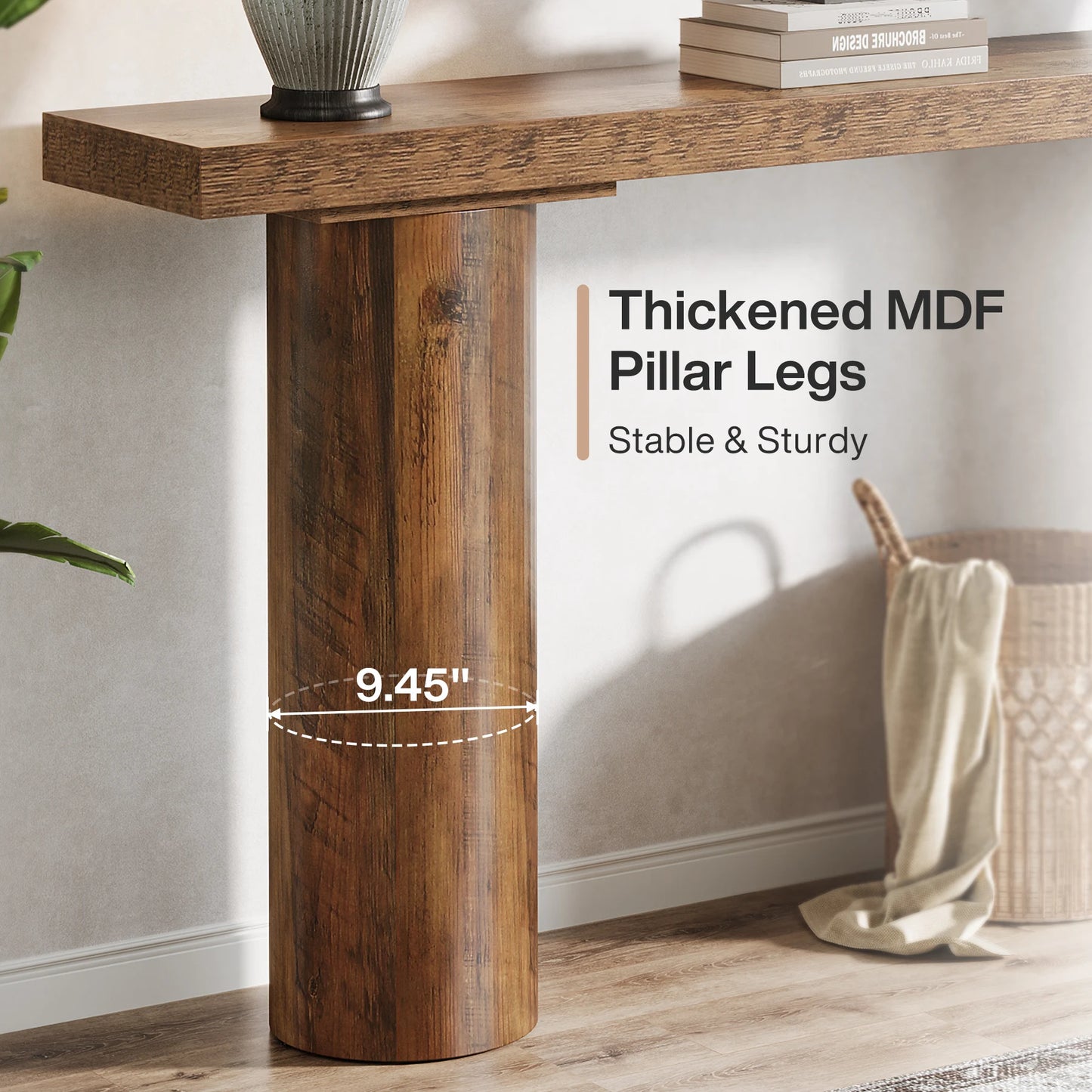 Tribesigns 63" Farmhouse Entryway Console Table, Narrow Long Sofa Table Behind Couch for Living Room, Hallway, Entrance, Foyer