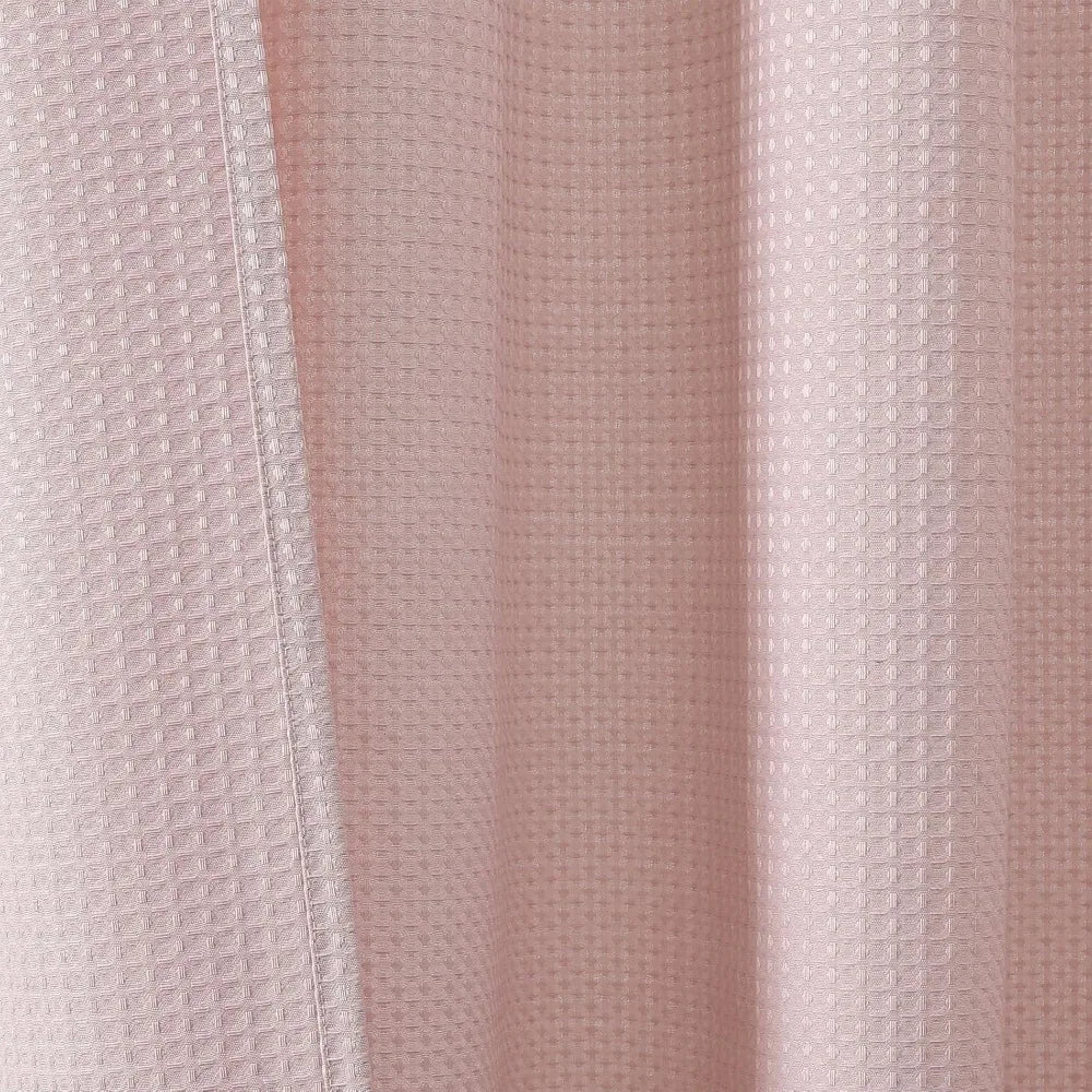 Blush Pink Shower Curtain Set UltraDurable WaffleTextured LuxuryBathroomGrade Premium