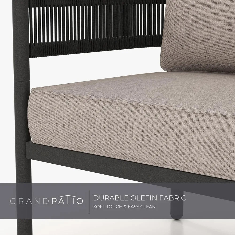 5-Piece Outdoor Wicker Furniture Set with Thick Cushions