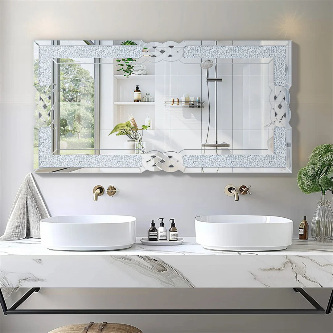 LUVODI Decorative Crush Diamond Full Body Wall Mirror
