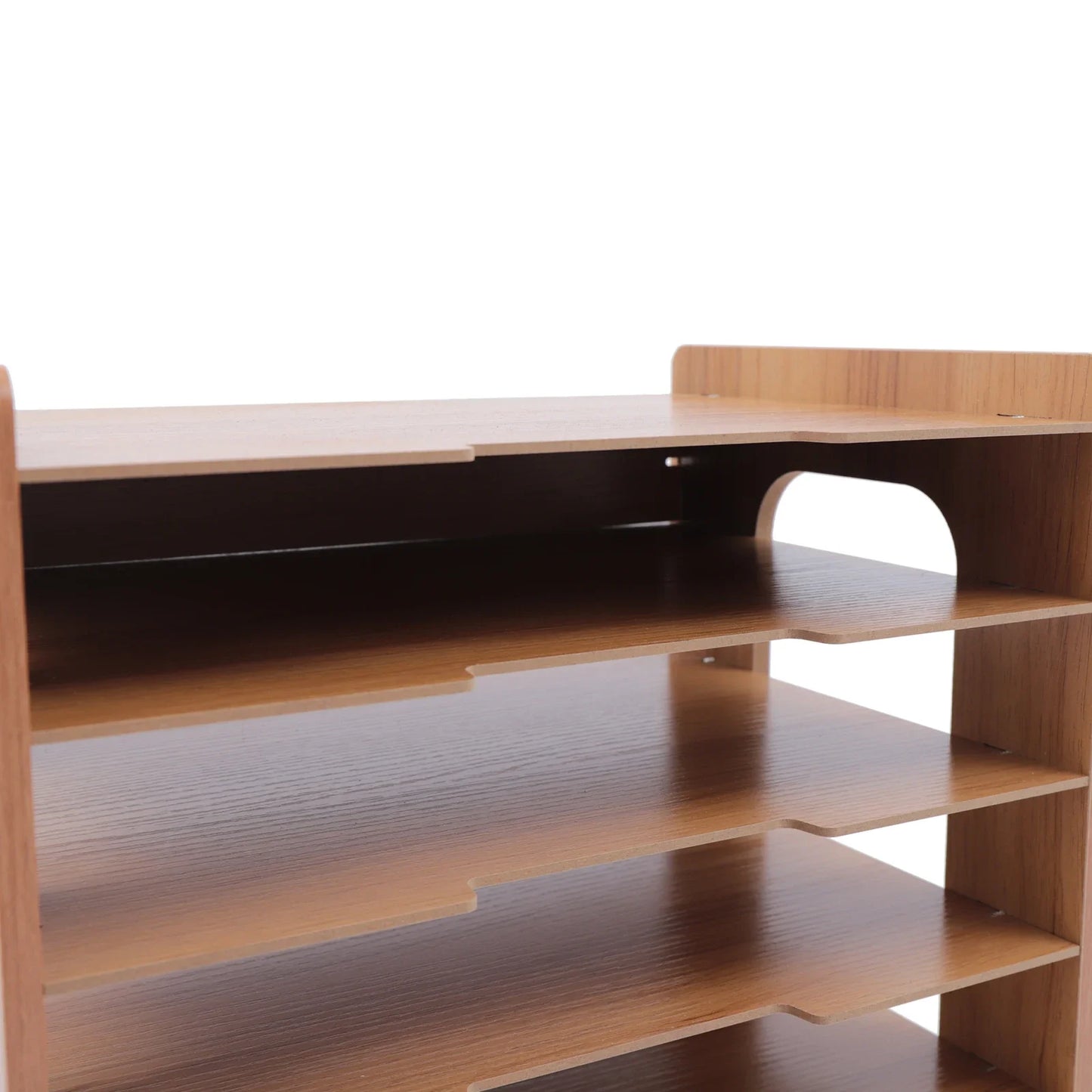 Durable Wood 7 Tier Desk File Organizer For A4 Paper