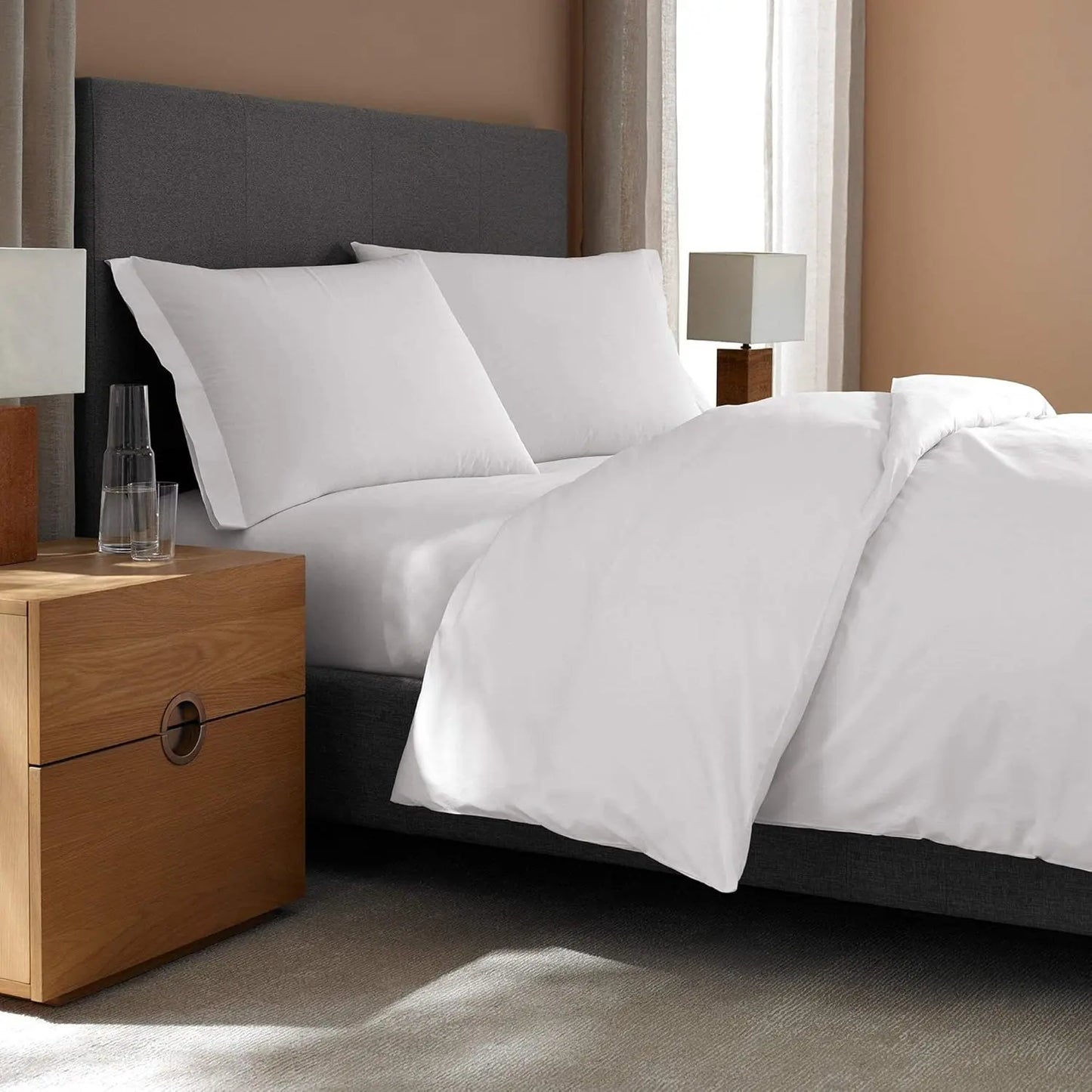 Percale Duvet Cover (Queen) - Luxury All-White Duvet Cover/Cool and Crisp, Recommended for Anyone Who Gets Hot at, Customized