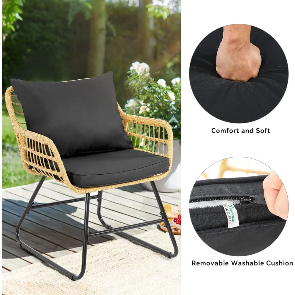 All Weather Wicker Patio Set 4 Piece For Outdoor Living