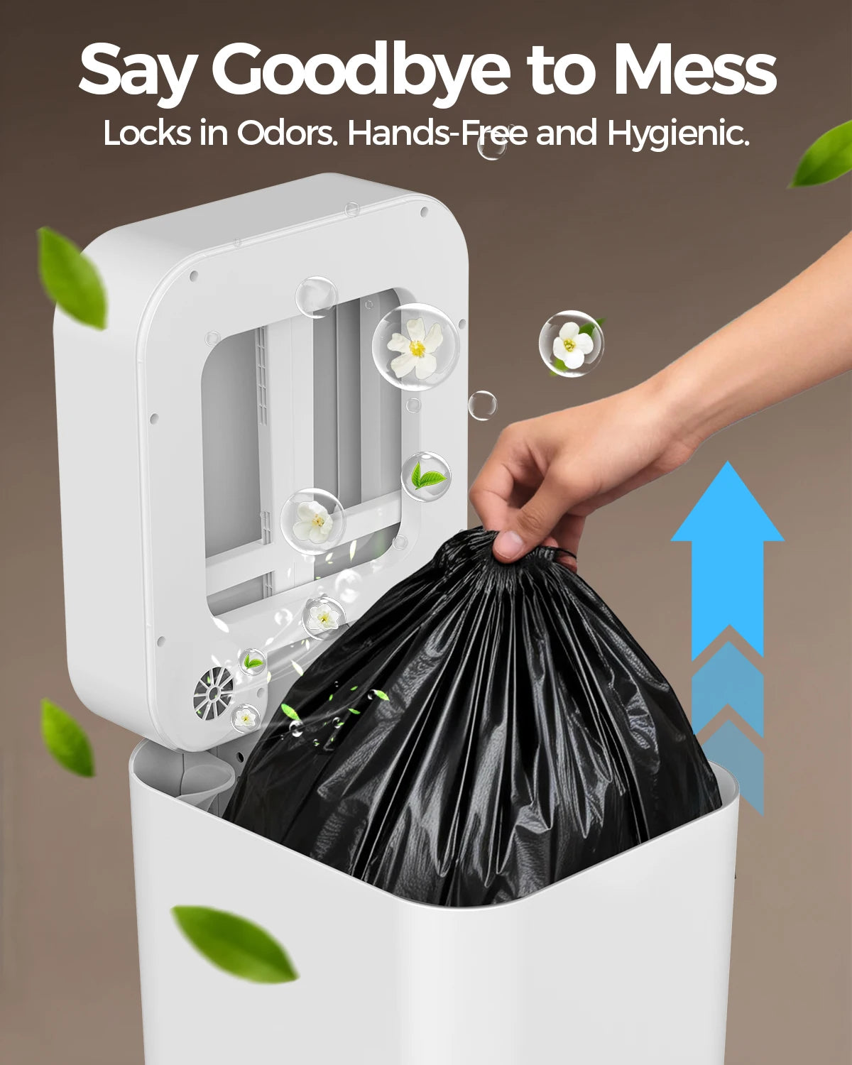 20L Touchless Trash Can With Motion Sensor And Self Sealing