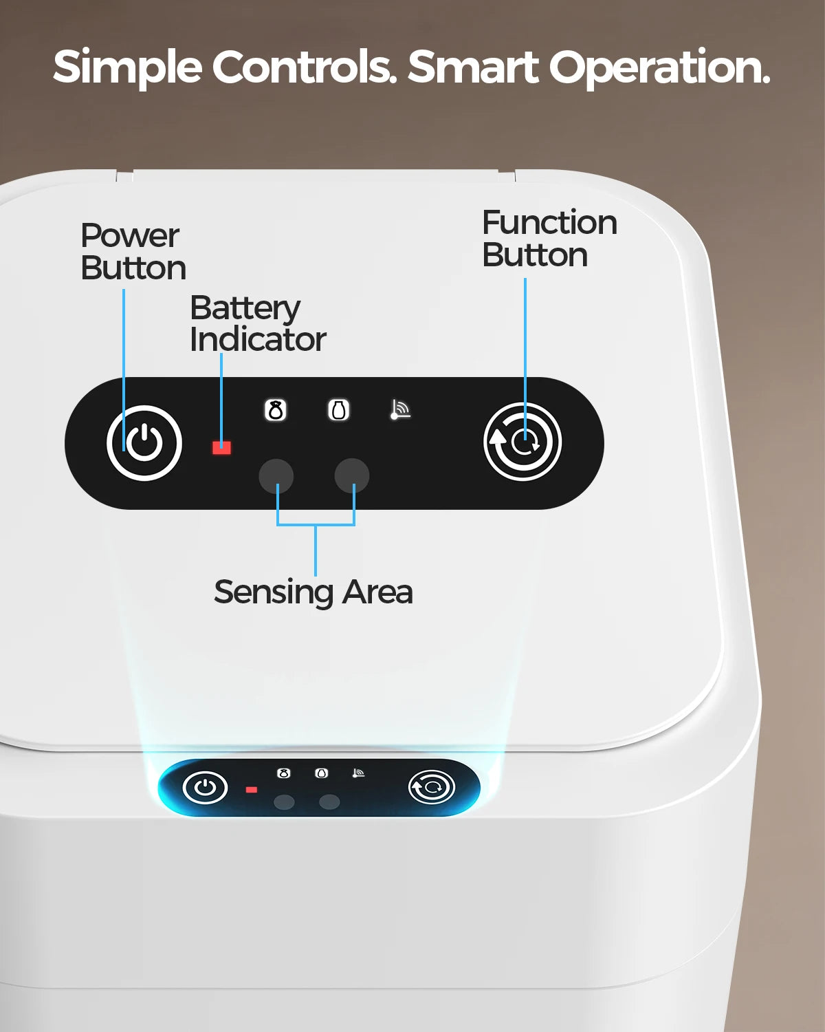 20L Touchless Trash Can With Motion Sensor And Self Sealing