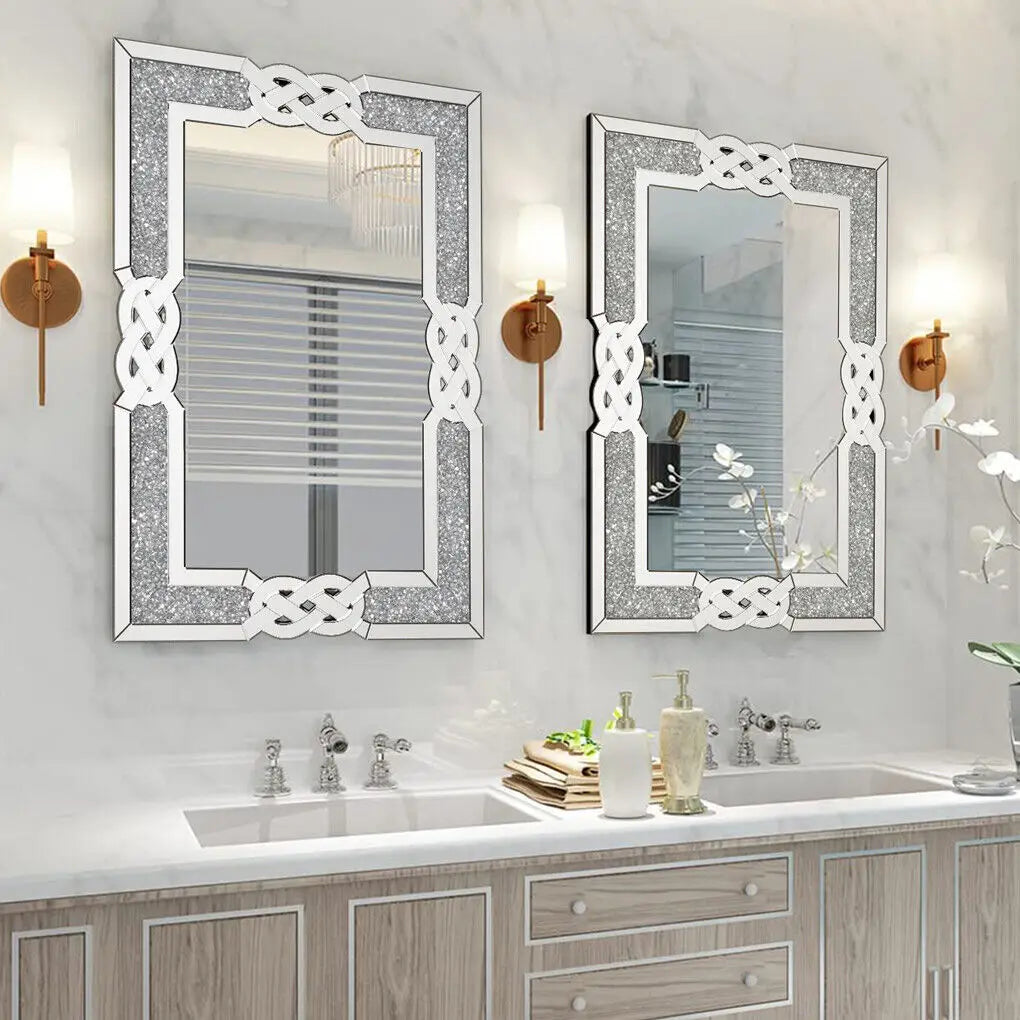 LUVODI Decorative Crush Diamond Full Body Wall Mirror