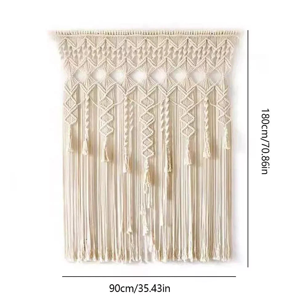 Premium Luxurious Handwoven Macrame Wall Hanging Tapestry Boho Backdrop Curtains