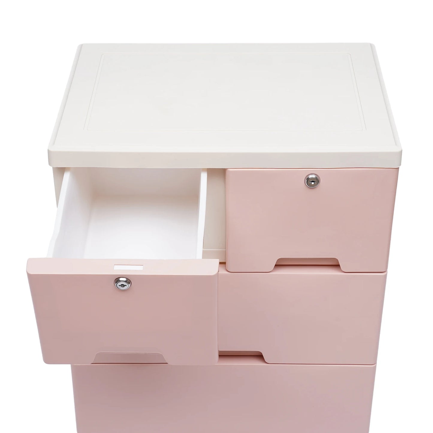 Pink Versatile Storage Cabinet with 6 Drawers and Lock Wheels Large Capacity Convenient Storage Organizer For Bedroom Nursery