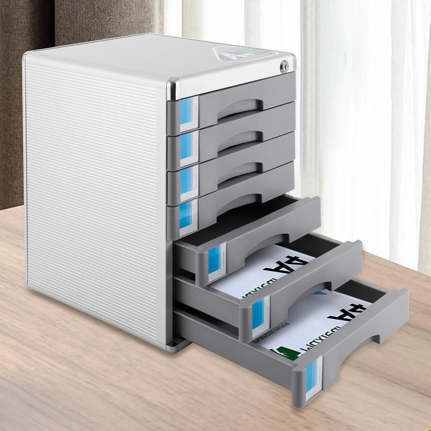 Lockable Aluminum Alloy Filing Cabinet 7 Drawer For Home Office