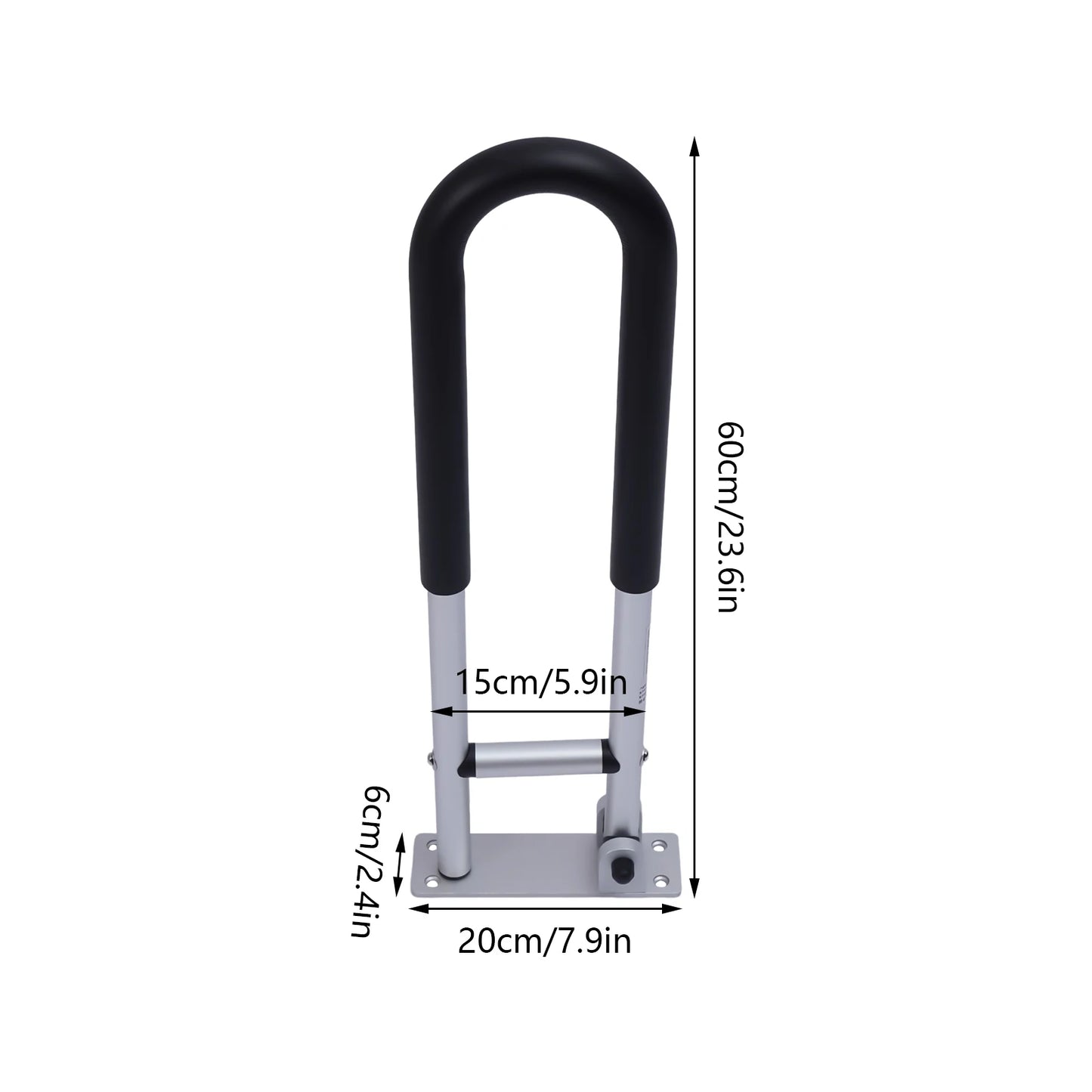 Toilet Grab Bar Wall Mounted Non Slip Aluminum Safety Rail