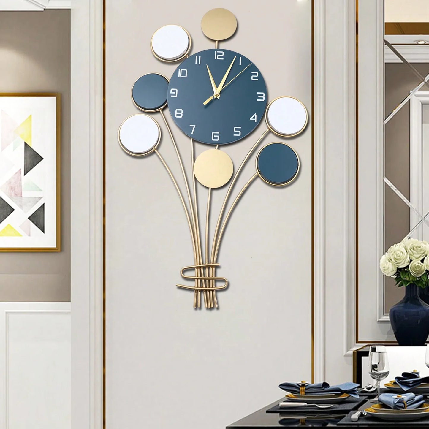 Silent Battery Operated Wall Clock Without Drilling