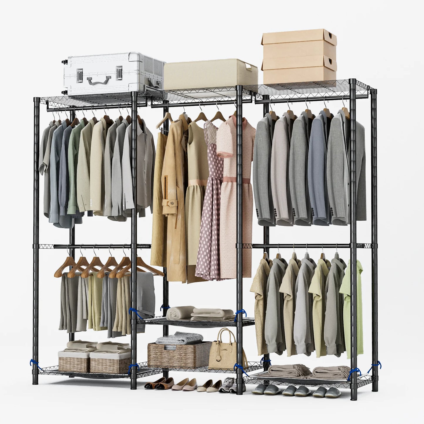 Heavy Duty Freestanding Clothes Rack Organizer For Wardrobe