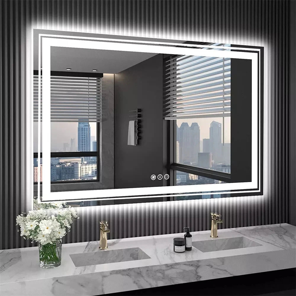 Wisfor LED Backlit Dimmable Bathroom Mirror Anti Fog