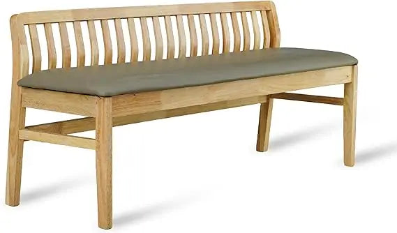Jeno 54 Inch Wooden Dining Bench Natural Oak Finish