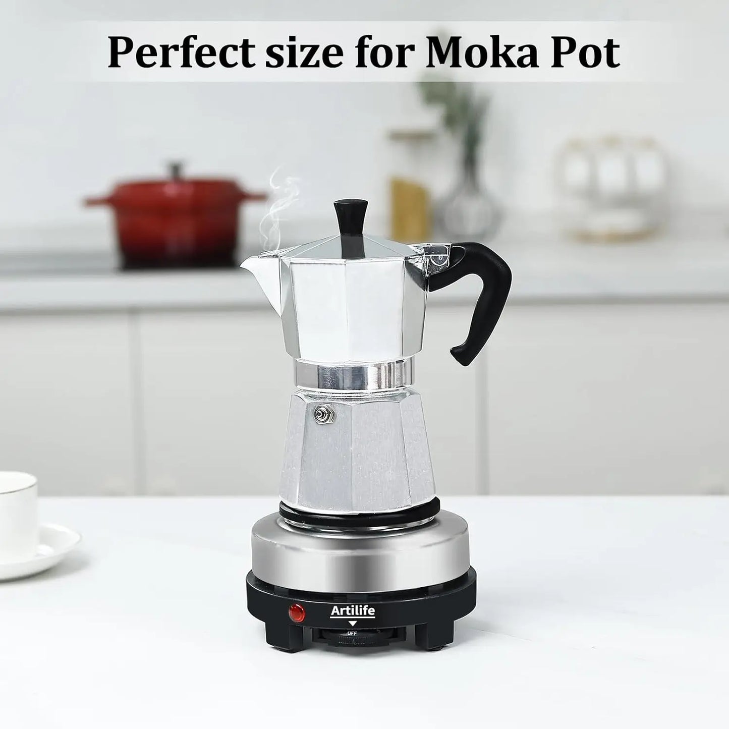 500W Mini Hot Plate Portable Electric Stove Cooktop, Perfect for Moka Pot & Kitchen Use, 110V Christmas Gift