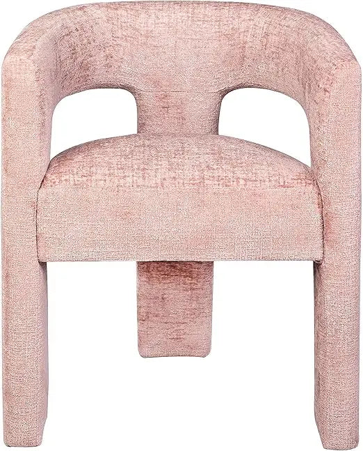 Modern Jacquard Fabric Dining Armchair with Sculpted Design