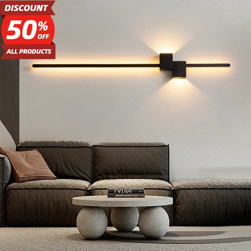 Architectural Contemporary Minimalist LED Wall Fixture With Brushed Brass Finishes