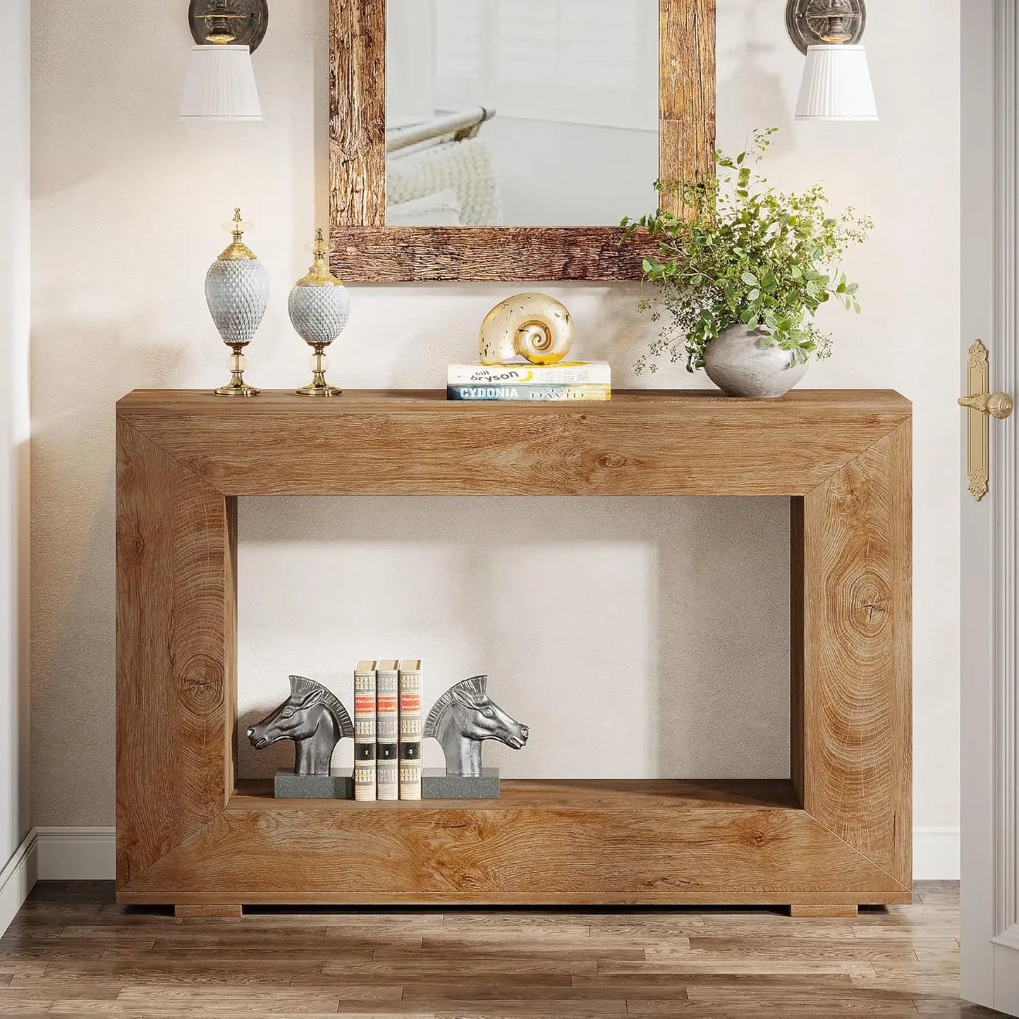 Tribesigns 47" Farmhouse Console Table with Storage, Industrial Hallway Sofa Table for Entryway, Living Room