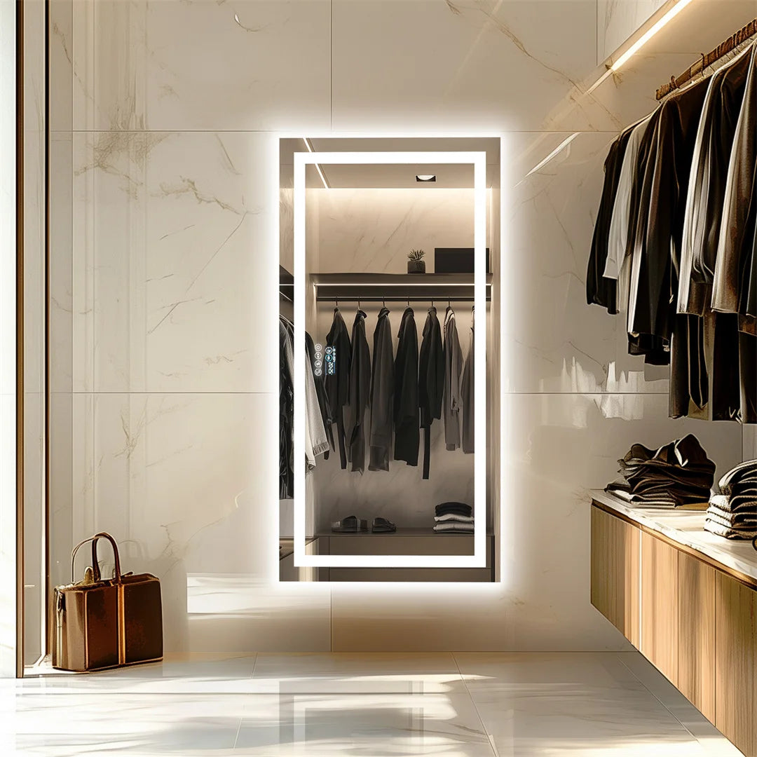 Illuminated Bluetooth Bathroom Vanity Mirror With Anti Fog LED Lighting